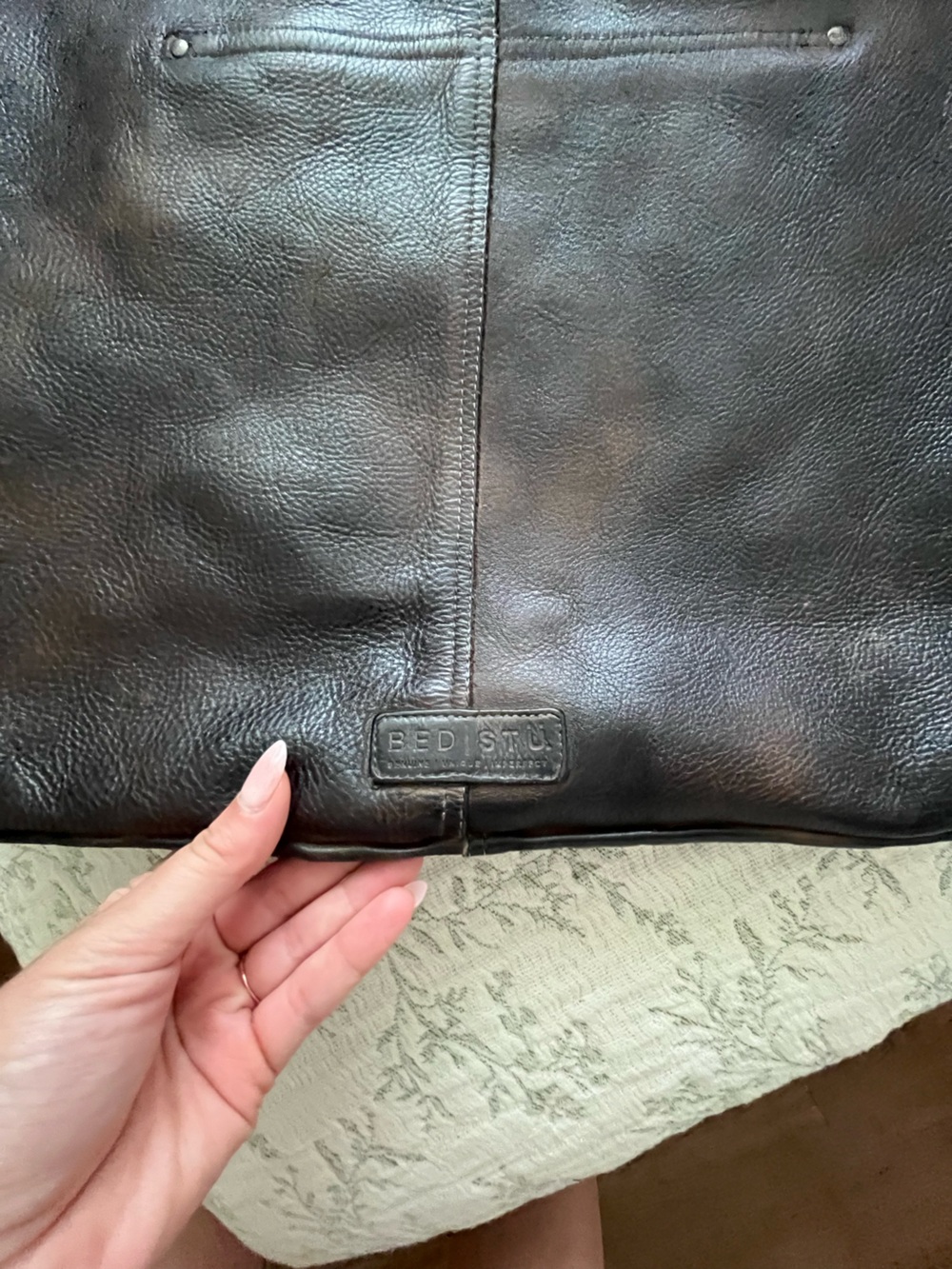 Bed|Stu Ariel II Brown Women’s full grain leather tote bag - Picture 4 of 6
